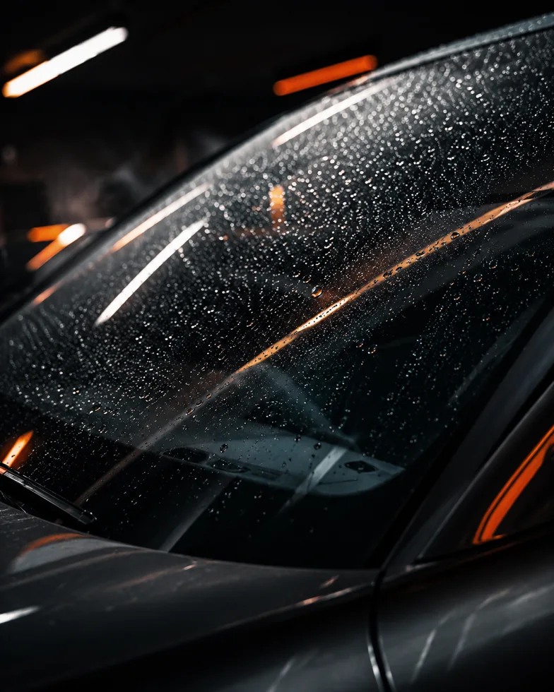 Vidrios con gotas de agua